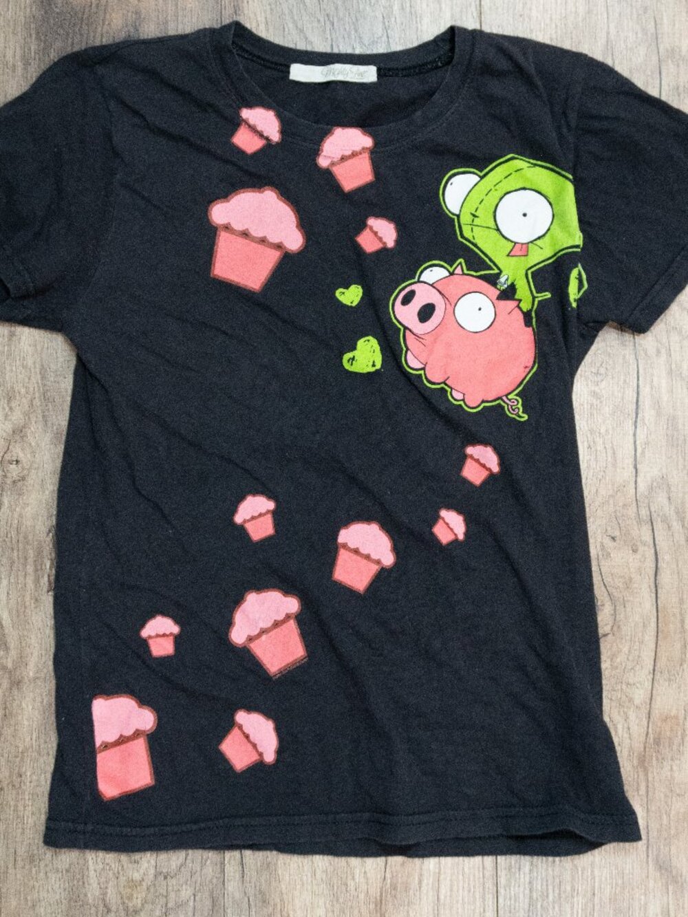 Vintage Mighty Fine Invader Zim GIR Pig Cupcake Shirt - Large